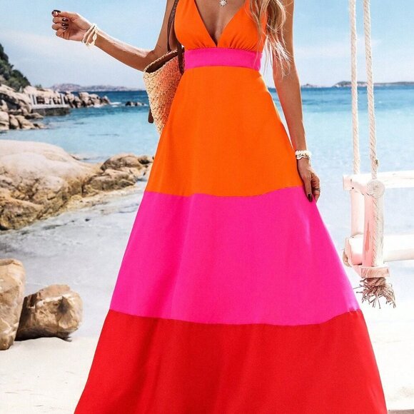 MODA ME COUTURE Dresses & Skirts - Orange Boho Women's Long Dress